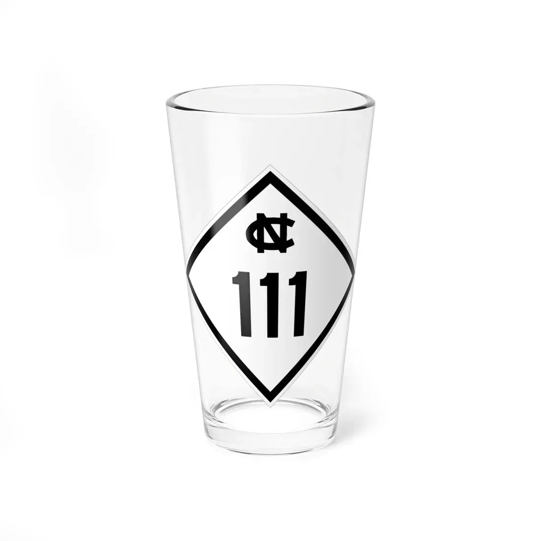NC 111 1945 (North Carolina) (Road Sign) Pint Glass 16oz 16oz - Go Mug Yourself