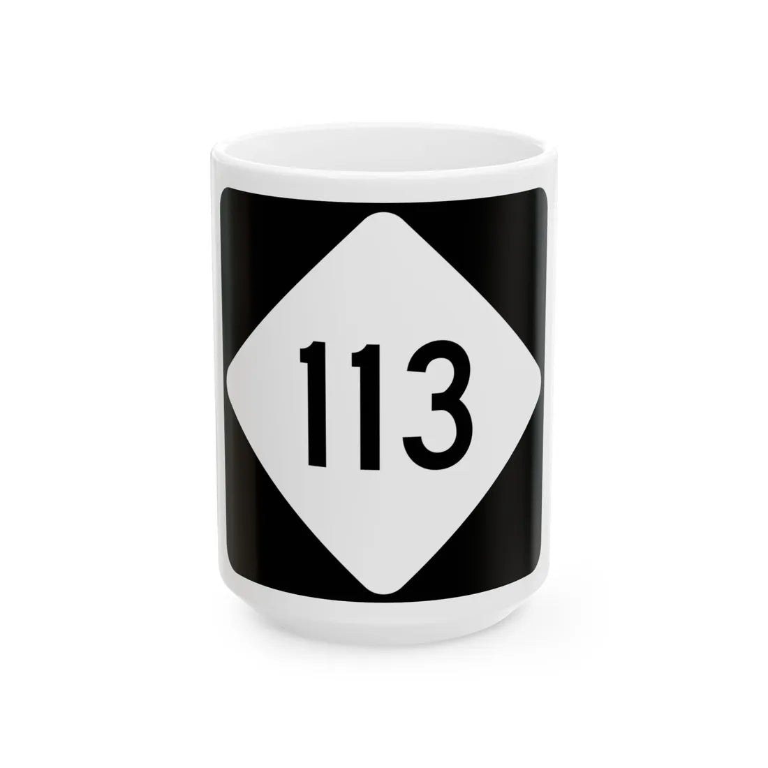 NC 113 (North Carolina) (Road Sign) White Coffee Mug 15oz - Go Mug Yourself