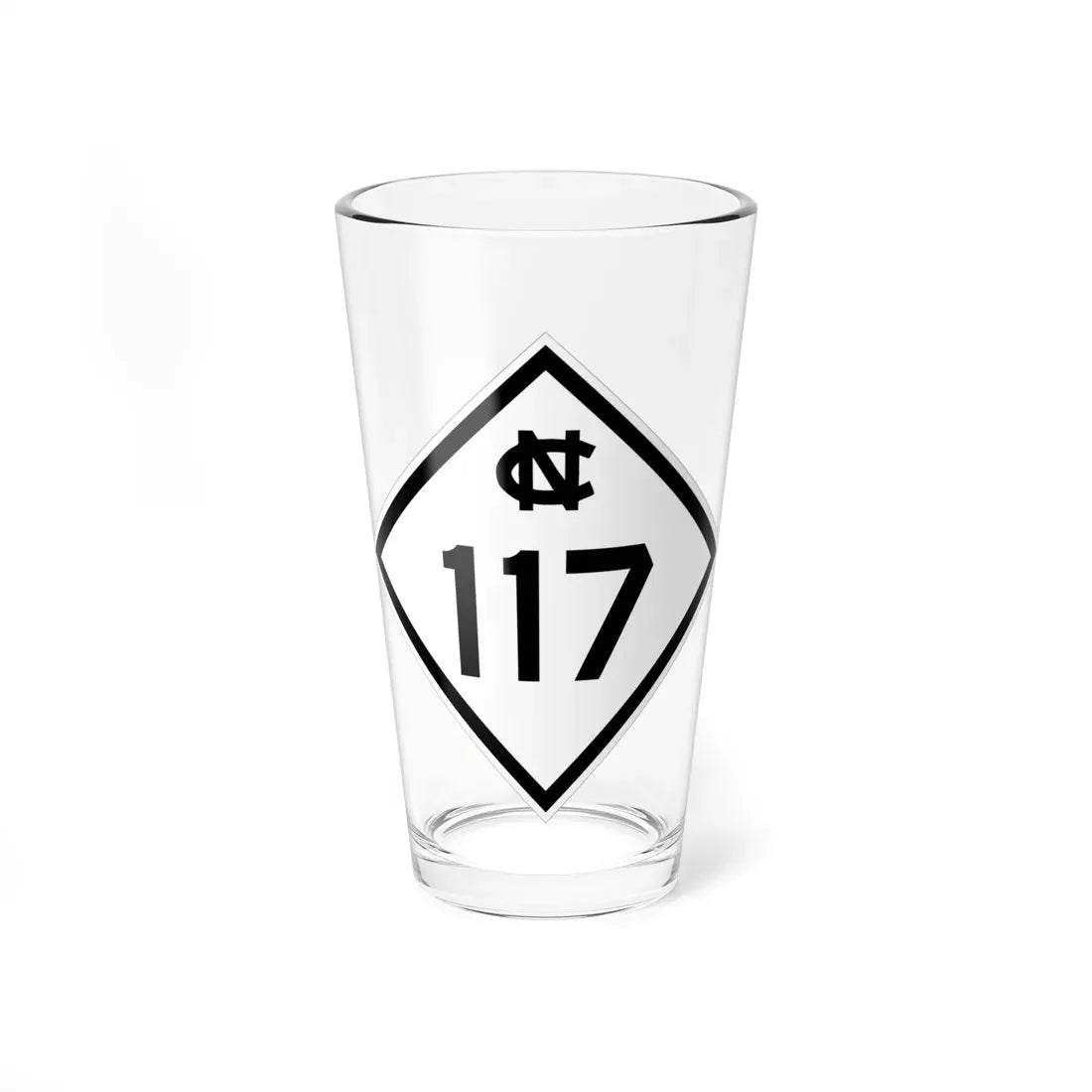 NC 117 1945 (North Carolina) (Road Sign) Pint Glass 16oz 16oz - Go Mug Yourself