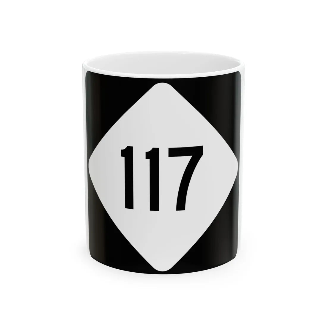 NC 117 (North Carolina) (Road Sign) White Coffee Mug 11oz - Go Mug Yourself