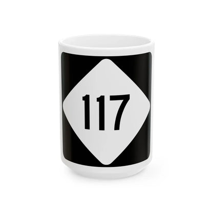 NC 117 (North Carolina) (Road Sign) White Coffee Mug 15oz - Go Mug Yourself