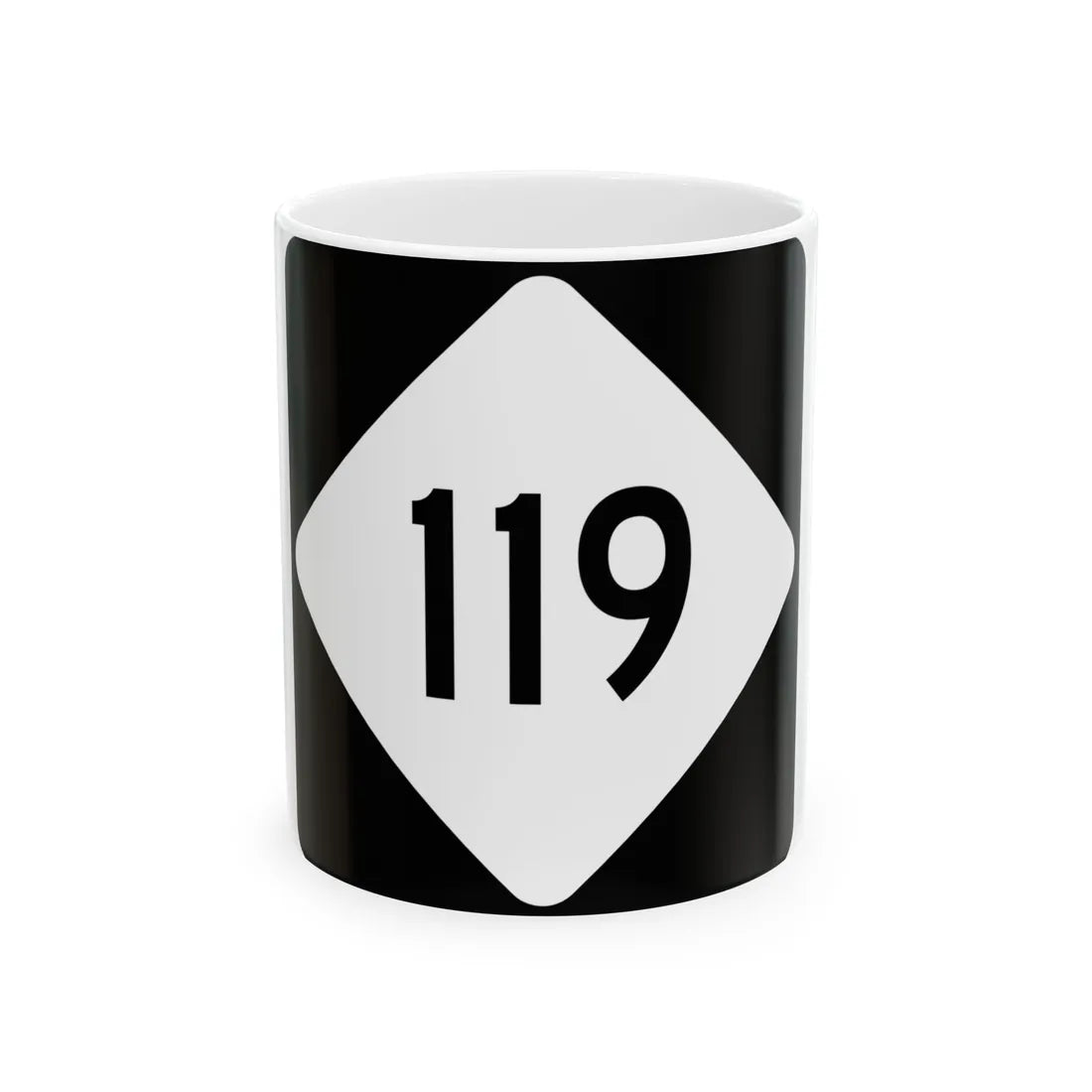 NC 119 (North Carolina) (Road Sign) White Coffee Mug 11oz - Go Mug Yourself