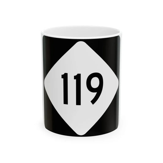 NC 119 (North Carolina) (Road Sign) White Coffee Mug 11oz - Go Mug Yourself