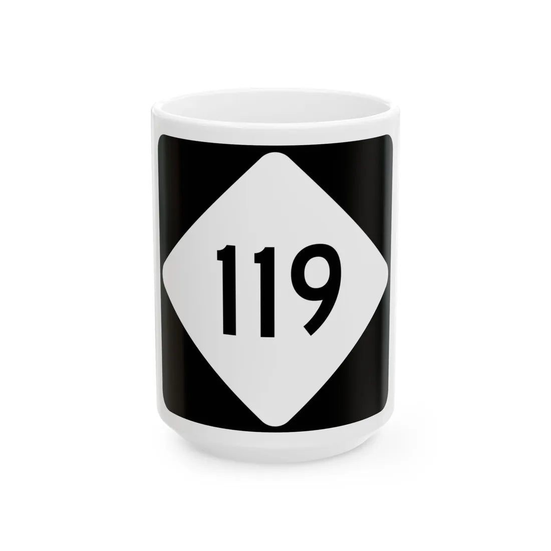NC 119 (North Carolina) (Road Sign) White Coffee Mug 15oz - Go Mug Yourself