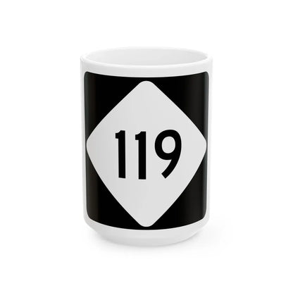 NC 119 (North Carolina) (Road Sign) White Coffee Mug 15oz - Go Mug Yourself