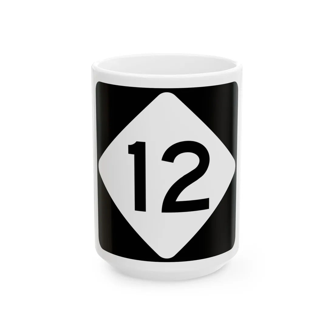 NC 12 (North Carolina) (Road Sign) White Coffee Mug 15oz - Go Mug Yourself