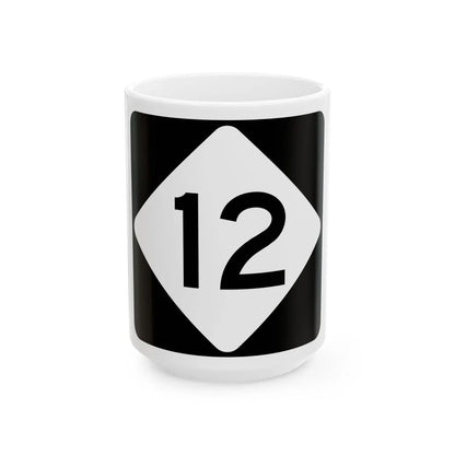 NC 12 (North Carolina) (Road Sign) White Coffee Mug 15oz - Go Mug Yourself