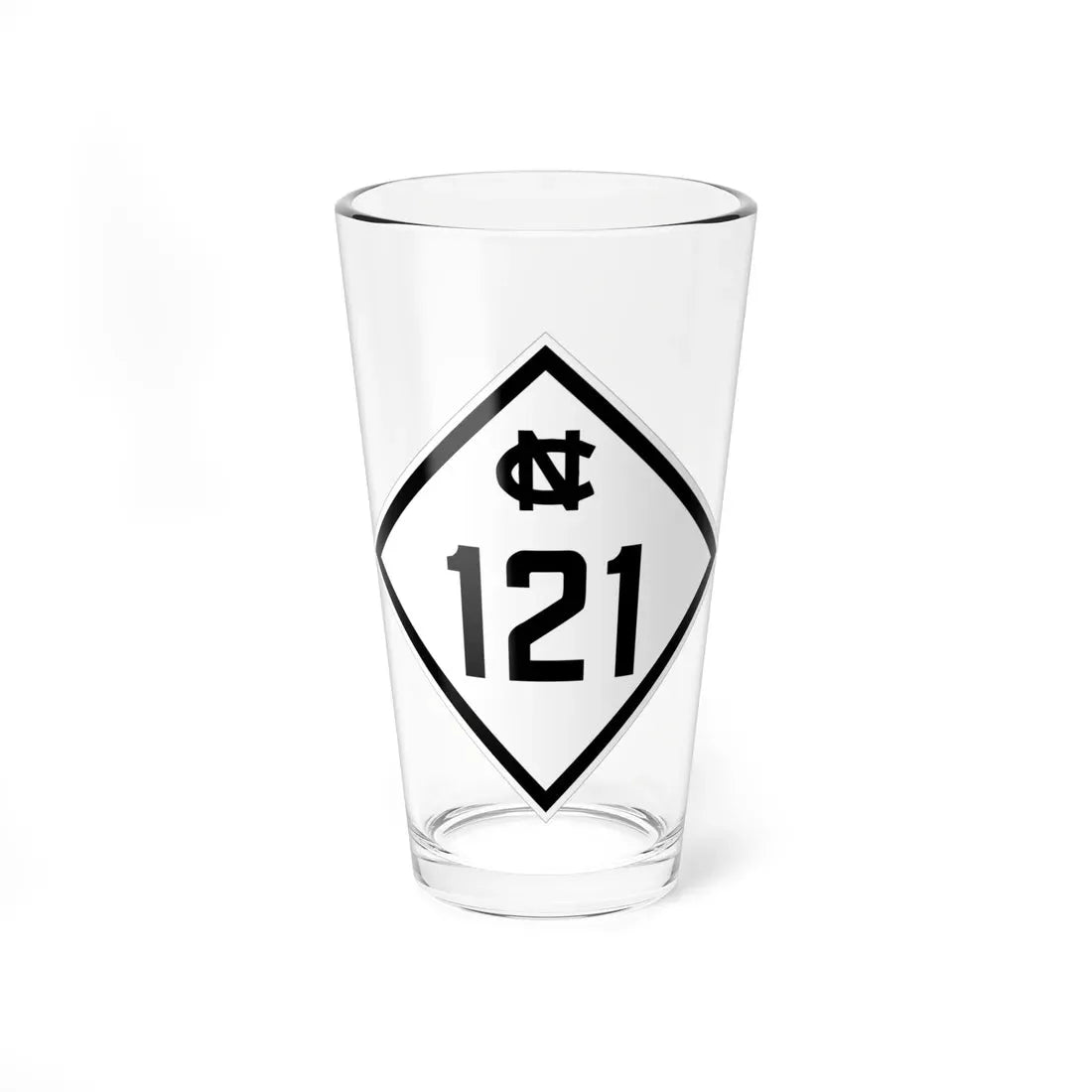 NC 121 1945 (North Carolina) (Road Sign) Pint Glass 16oz 16oz - Go Mug Yourself