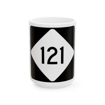 NC 121 (North Carolina) (Road Sign) White Coffee Mug 15oz - Go Mug Yourself