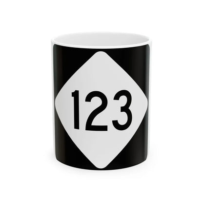 NC 123 (North Carolina) (Road Sign) White Coffee Mug 11oz - Go Mug Yourself