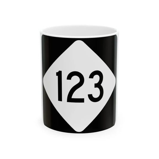 NC 123 (North Carolina) (Road Sign) White Coffee Mug 11oz - Go Mug Yourself