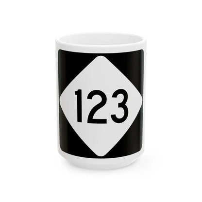 NC 123 (North Carolina) (Road Sign) White Coffee Mug 15oz - Go Mug Yourself