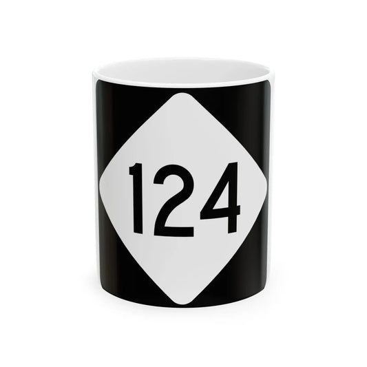 NC 124 (North Carolina) (Road Sign) White Coffee Mug 11oz - Go Mug Yourself
