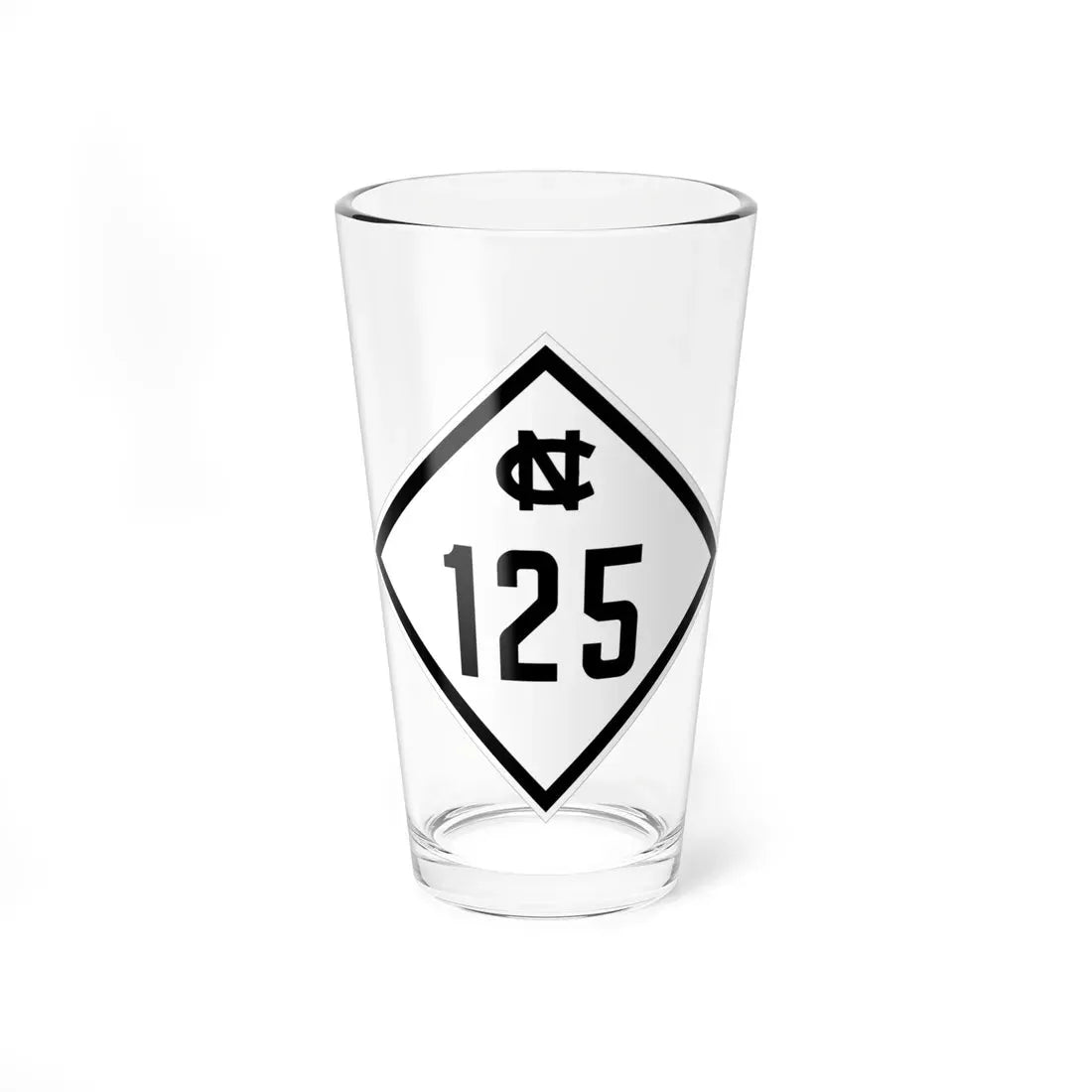 NC 125 1945 (North Carolina) (Road Sign) Pint Glass 16oz 16oz - Go Mug Yourself