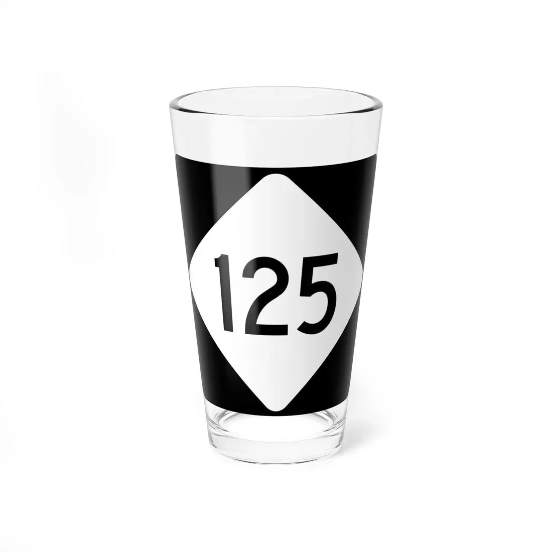 NC 125 (North Carolina) (Road Sign) Pint Glass 16oz 16oz - Go Mug Yourself