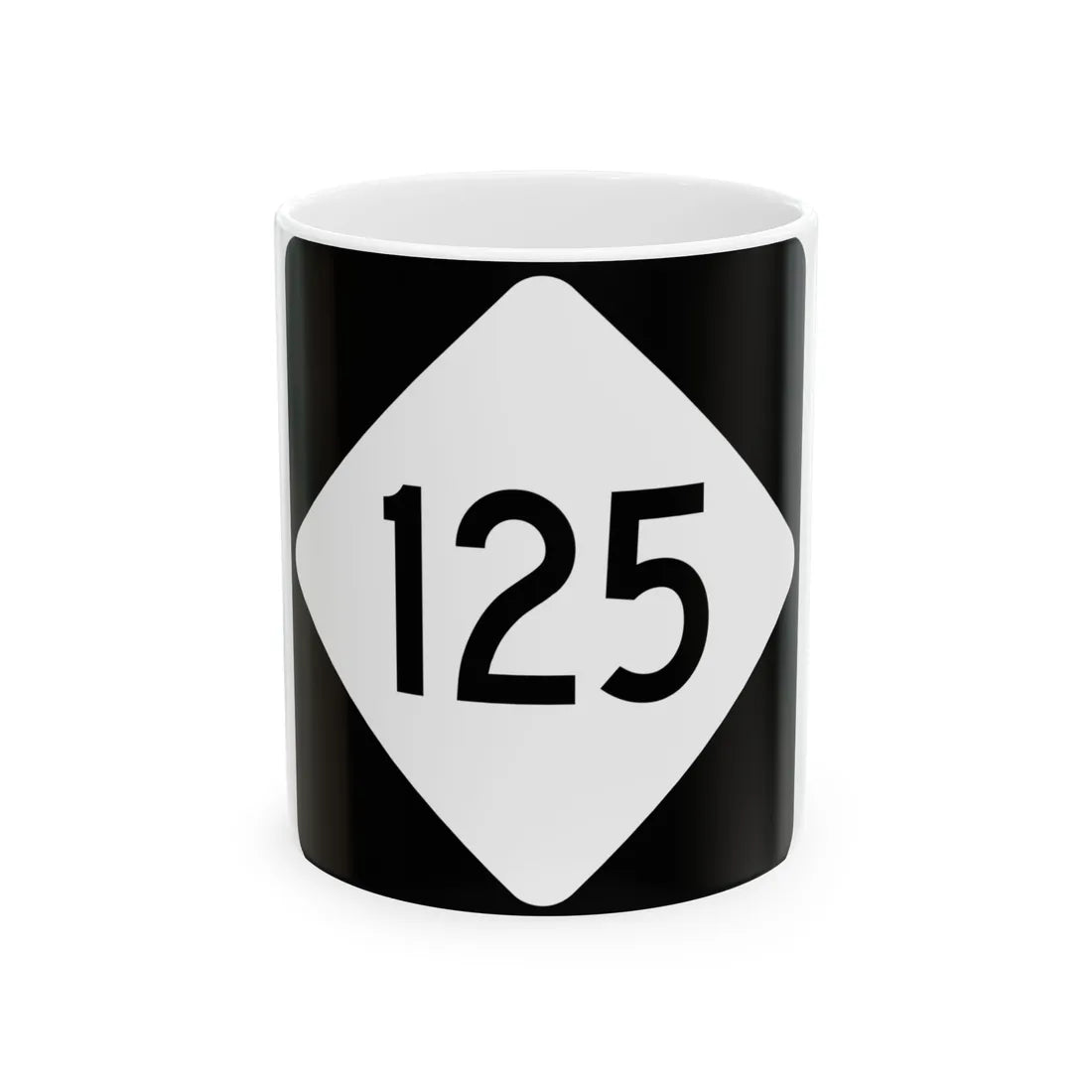 NC 125 (North Carolina) (Road Sign) White Coffee Mug 11oz - Go Mug Yourself
