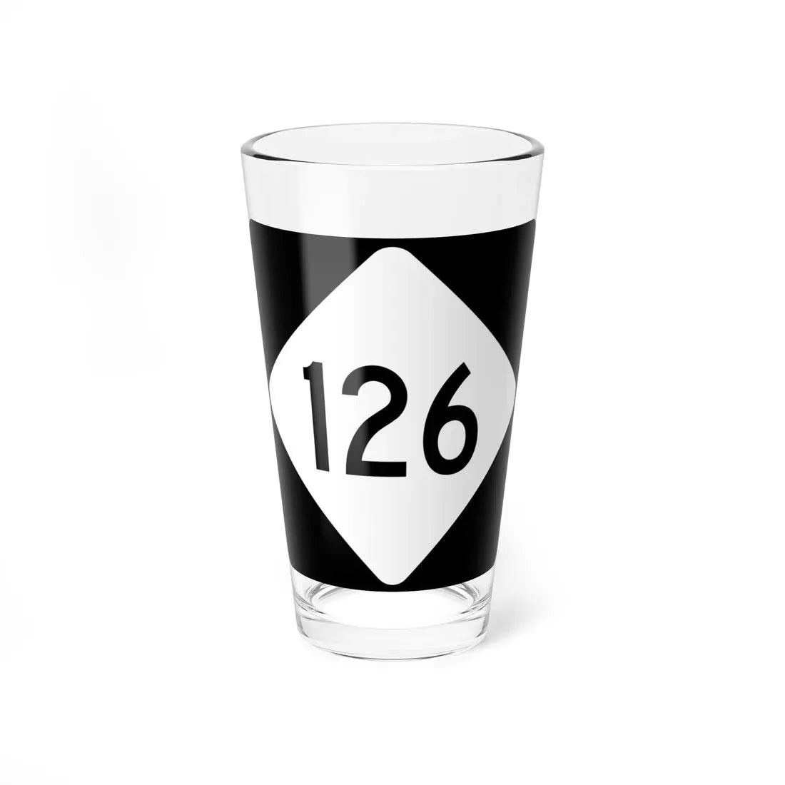 NC 126 (North Carolina) (Road Sign) Pint Glass 16oz 16oz - Go Mug Yourself