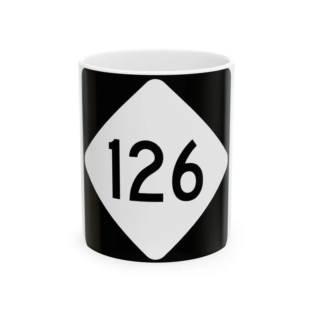 NC 126 (North Carolina) (Road Sign) White Coffee Mug 11oz - Go Mug Yourself