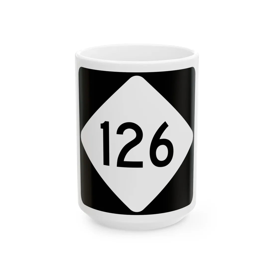 NC 126 (North Carolina) (Road Sign) White Coffee Mug 15oz - Go Mug Yourself