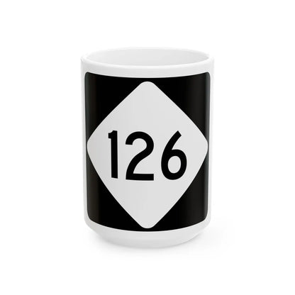 NC 126 (North Carolina) (Road Sign) White Coffee Mug 15oz - Go Mug Yourself