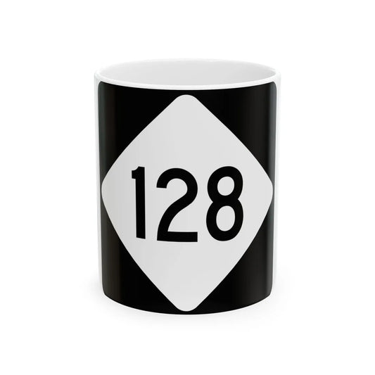 NC 128 (North Carolina) (Road Sign) White Coffee Mug 11oz - Go Mug Yourself