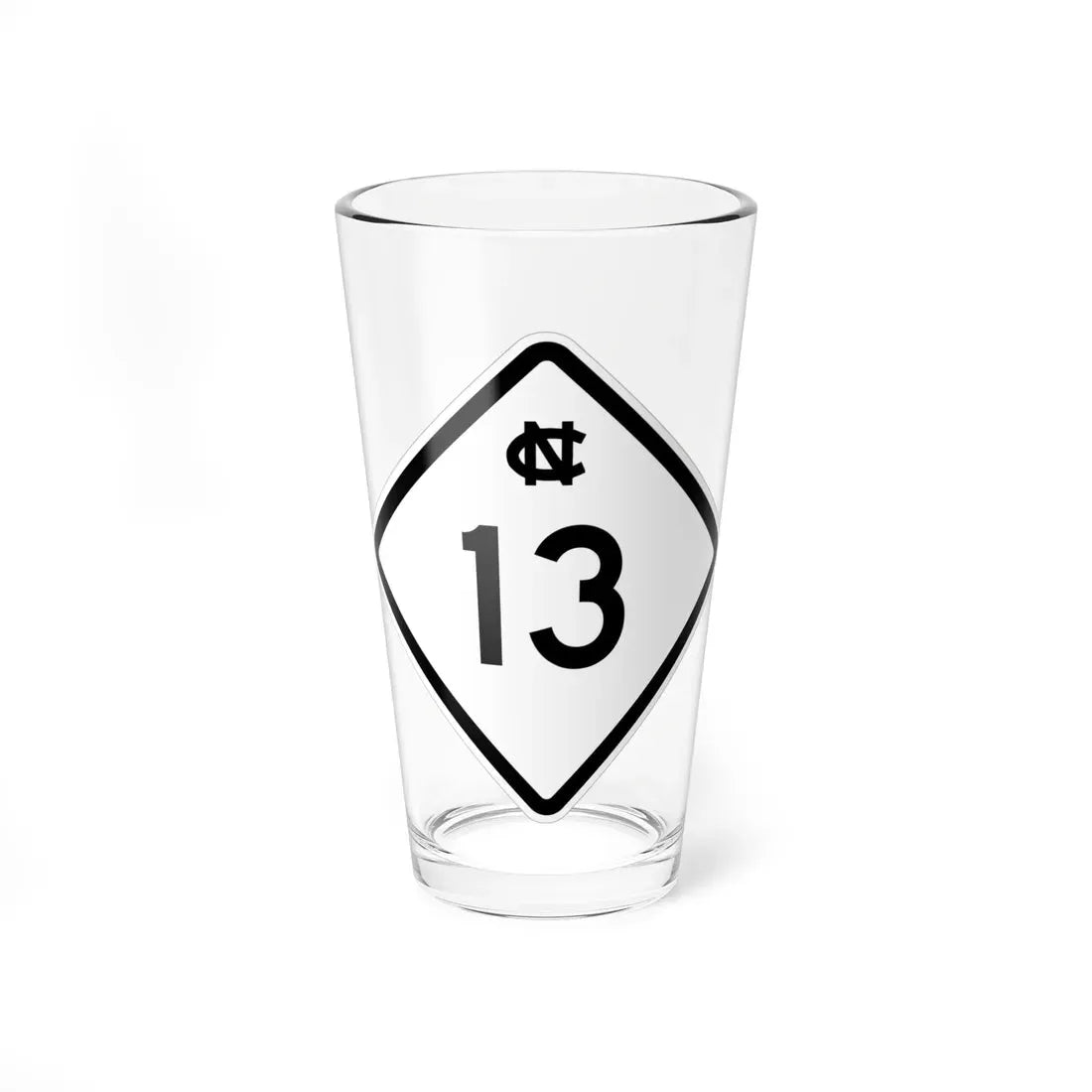 NC 13 1957 (North Carolina) (Road Sign) Pint Glass 16oz 16oz - Go Mug Yourself
