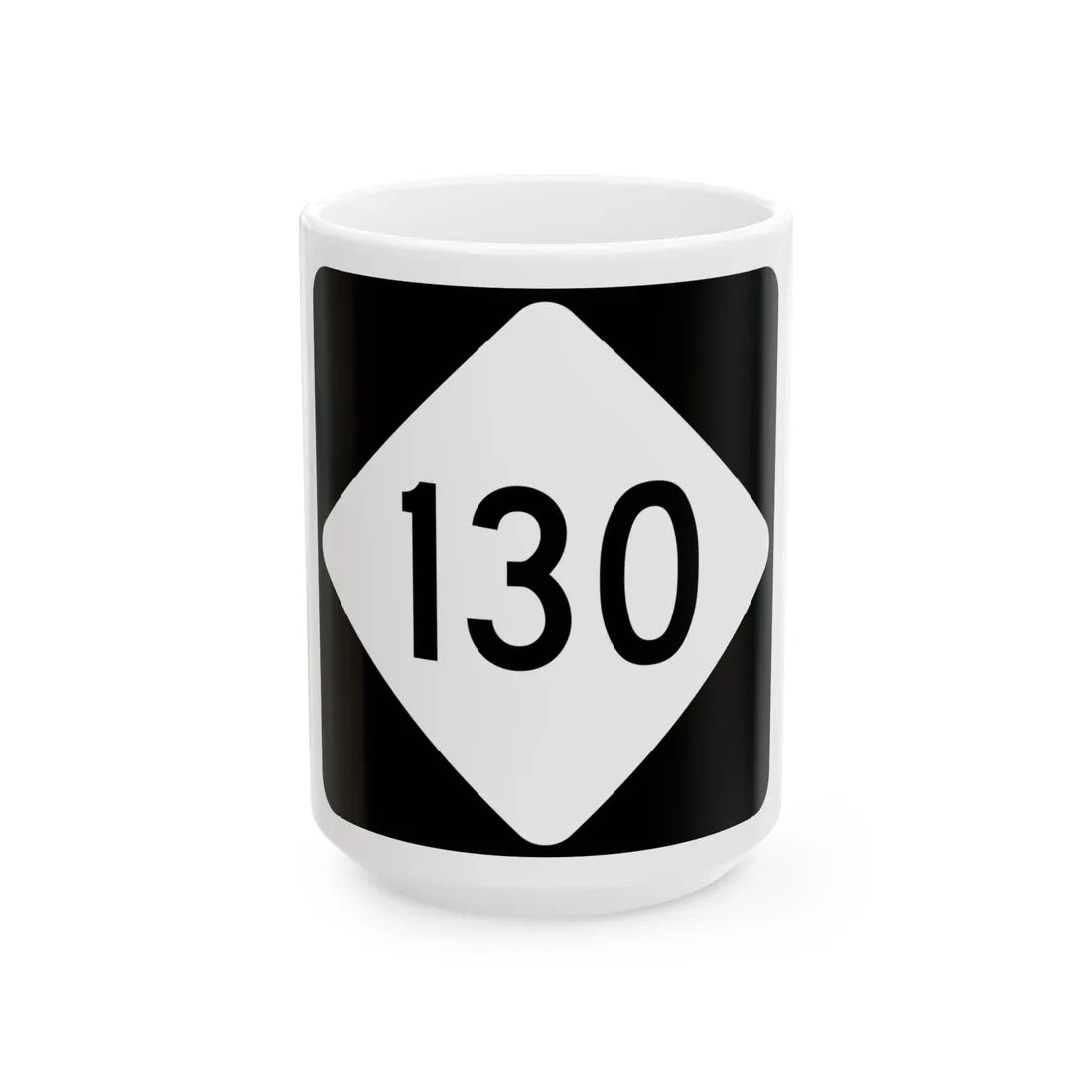 NC 130 (North Carolina) (Road Sign) White Coffee Mug 15oz - Go Mug Yourself