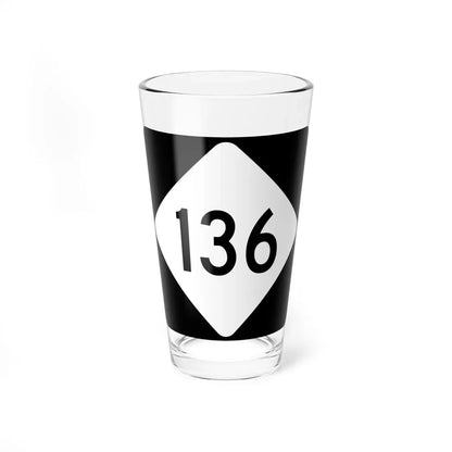 NC 136 (North Carolina) (Road Sign) Pint Glass 16oz 16oz - Go Mug Yourself
