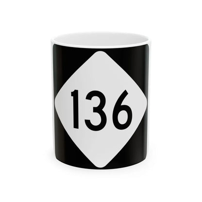 NC 136 (North Carolina) (Road Sign) White Coffee Mug 11oz - Go Mug Yourself