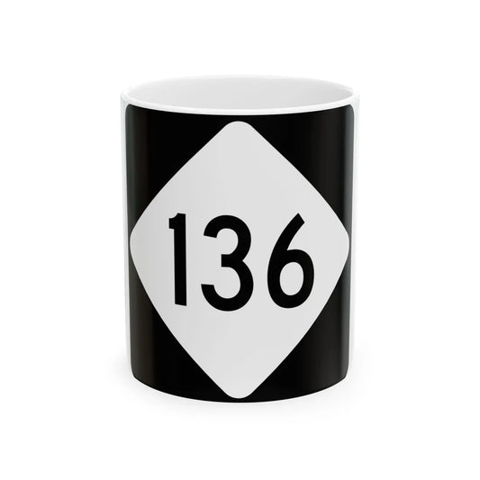 NC 136 (North Carolina) (Road Sign) White Coffee Mug 11oz - Go Mug Yourself