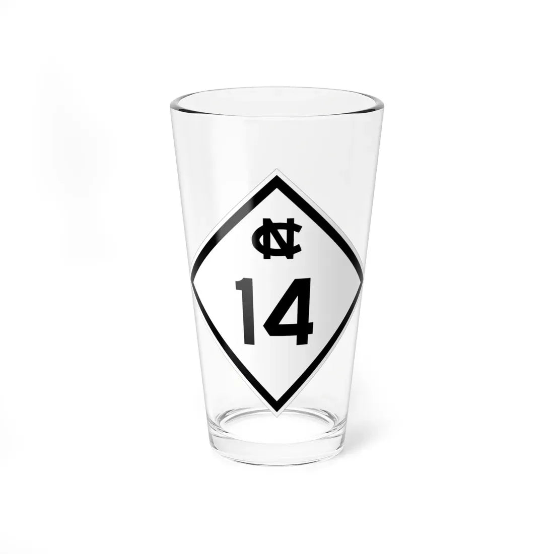 NC 14 1945 (North Carolina) (Road Sign) Pint Glass 16oz 16oz - Go Mug Yourself