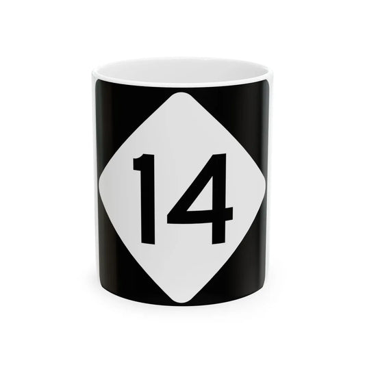 NC 14 (North Carolina) (Road Sign) White Coffee Mug 11oz - Go Mug Yourself