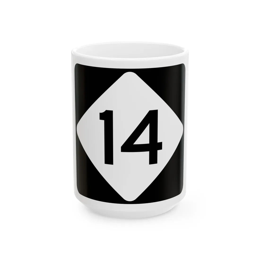 NC 14 (North Carolina) (Road Sign) White Coffee Mug 15oz - Go Mug Yourself