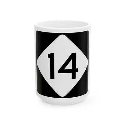 NC 14 (North Carolina) (Road Sign) White Coffee Mug 15oz - Go Mug Yourself