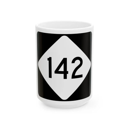 NC 142 (North Carolina) (Road Sign) White Coffee Mug 15oz - Go Mug Yourself