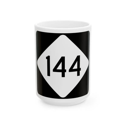 NC 144 (North Carolina) (Road Sign) White Coffee Mug 15oz - Go Mug Yourself