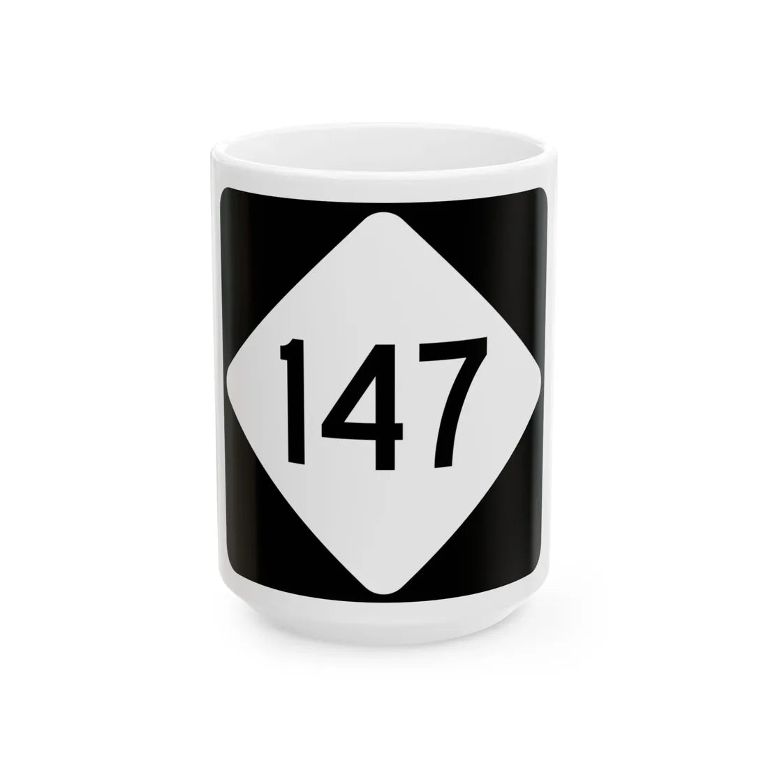 NC 147 (North Carolina) (Road Sign) White Coffee Mug 15oz - Go Mug Yourself
