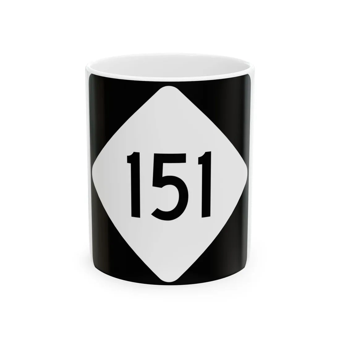 NC 151 (North Carolina) (Road Sign) White Coffee Mug 11oz - Go Mug Yourself