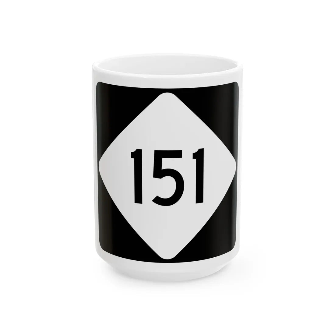 NC 151 (North Carolina) (Road Sign) White Coffee Mug 15oz - Go Mug Yourself