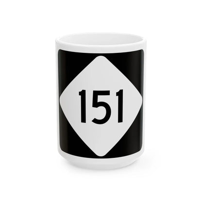 NC 151 (North Carolina) (Road Sign) White Coffee Mug 15oz - Go Mug Yourself