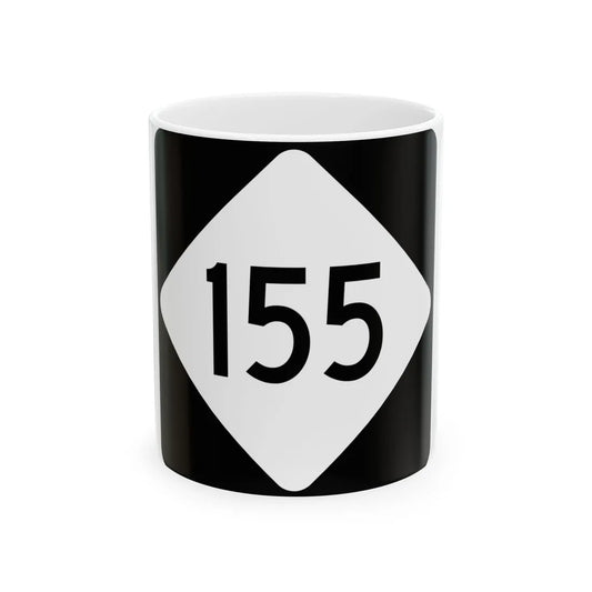 NC 155 (North Carolina) (Road Sign) White Coffee Mug 11oz - Go Mug Yourself