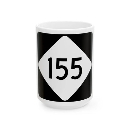 NC 155 (North Carolina) (Road Sign) White Coffee Mug 15oz - Go Mug Yourself