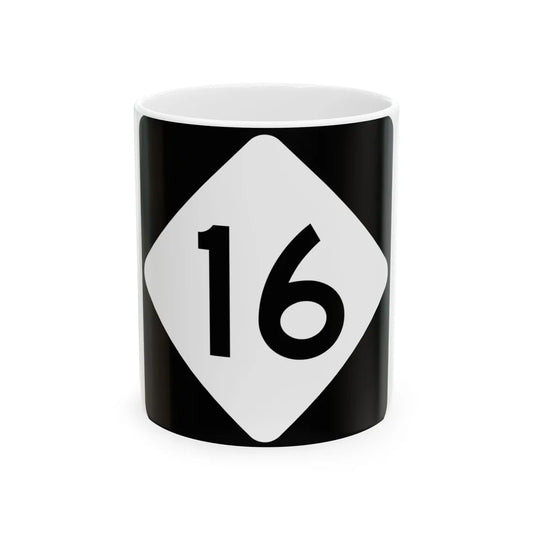 NC 16 (North Carolina) (Road Sign) White Coffee Mug 11oz - Go Mug Yourself