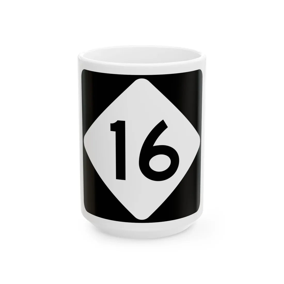 NC 16 (North Carolina) (Road Sign) White Coffee Mug 15oz - Go Mug Yourself
