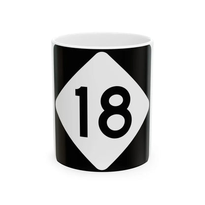 NC 18 (North Carolina) (Road Sign) White Coffee Mug 11oz - Go Mug Yourself