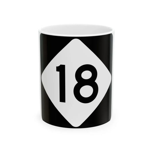 NC 18 (North Carolina) (Road Sign) White Coffee Mug 11oz - Go Mug Yourself