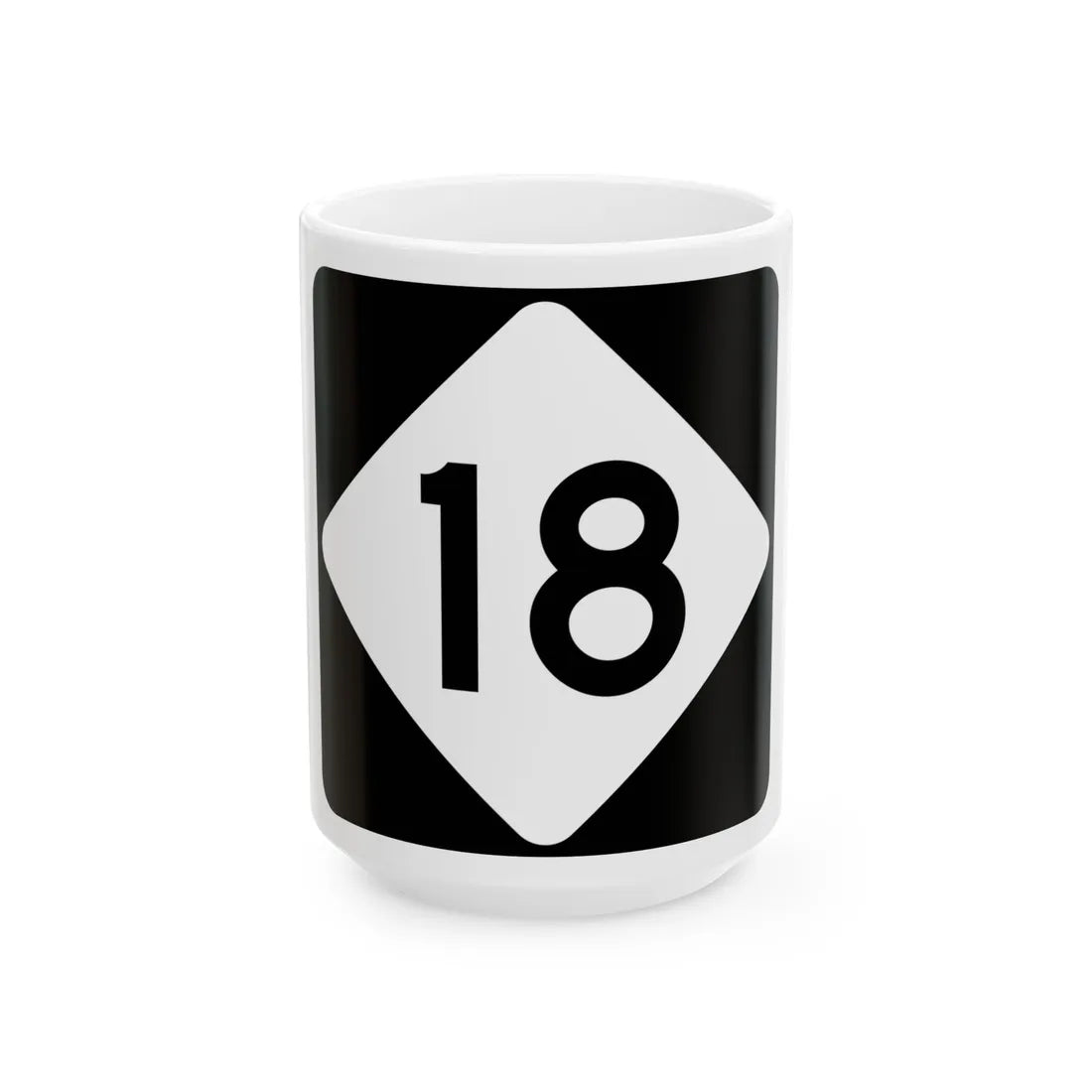 NC 18 (North Carolina) (Road Sign) White Coffee Mug 15oz - Go Mug Yourself