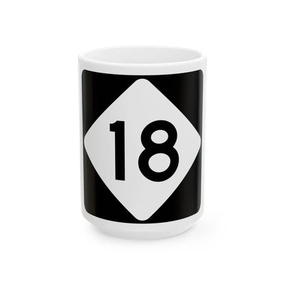 NC 18 (North Carolina) (Road Sign) White Coffee Mug 15oz - Go Mug Yourself