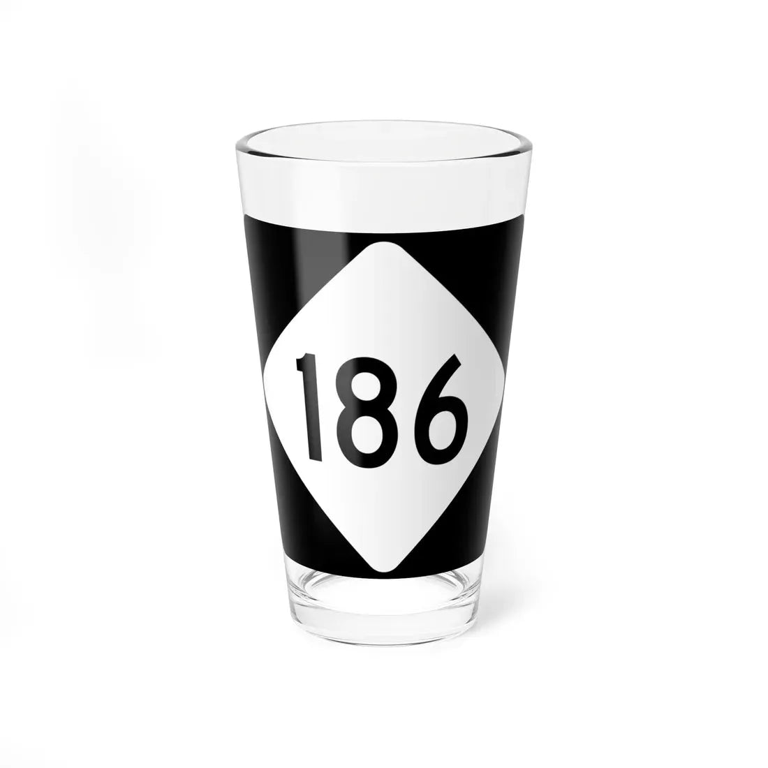 NC 186 (North Carolina) (Road Sign) Pint Glass 16oz 16oz - Go Mug Yourself