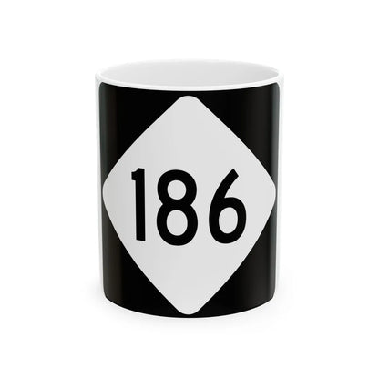 NC 186 (North Carolina) (Road Sign) White Coffee Mug 11oz - Go Mug Yourself